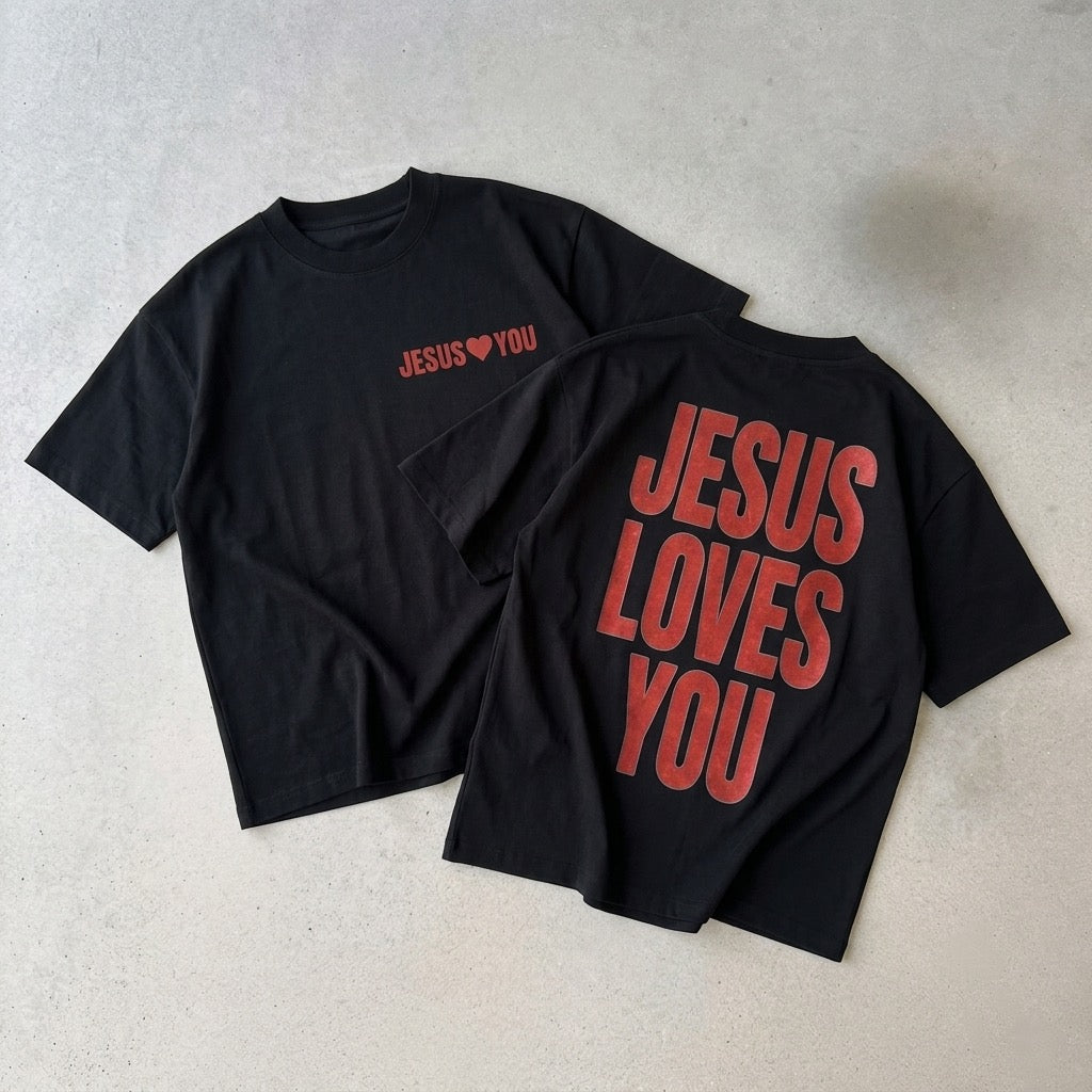 JESUS LOVES YOU-HEAVY BOXY TEE