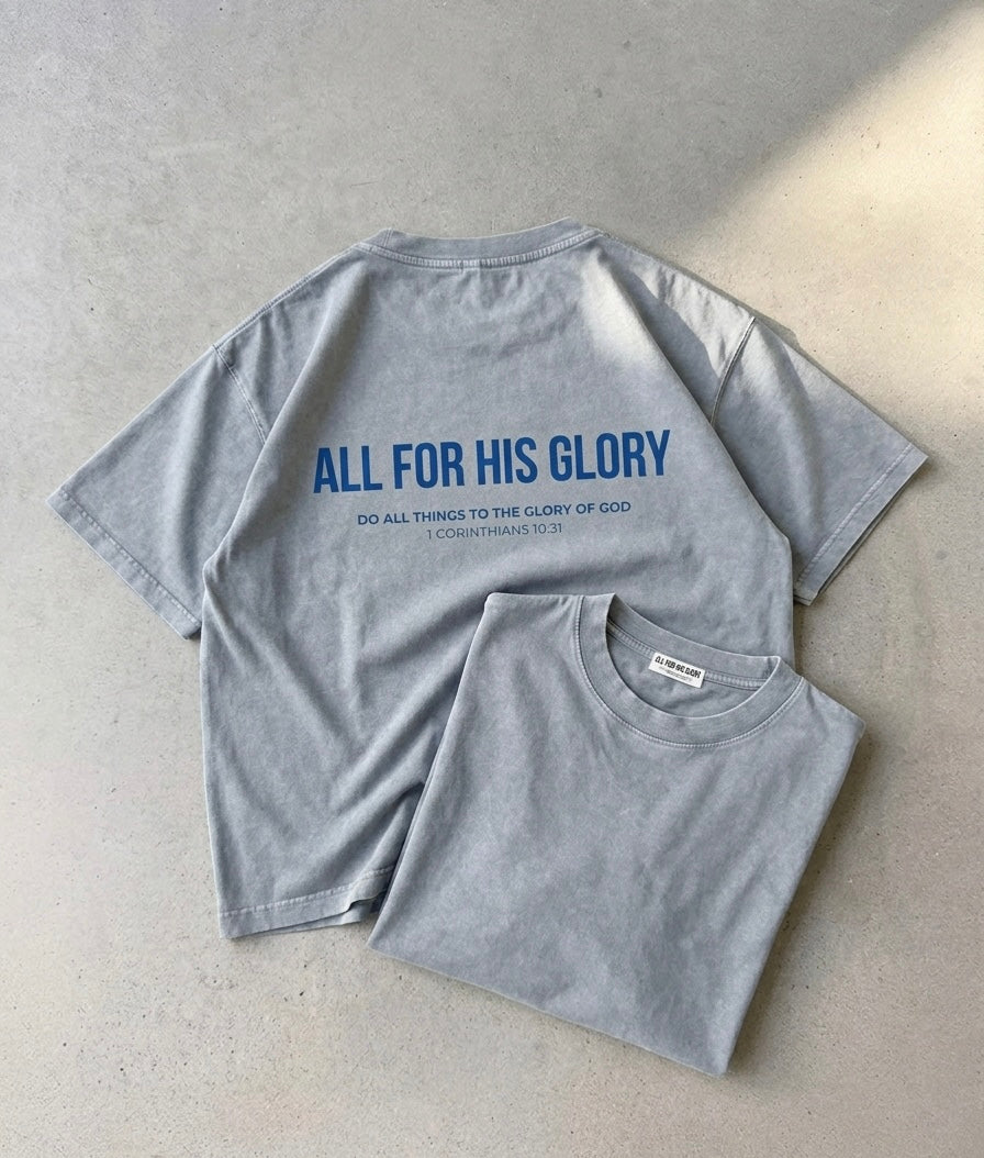 ALL FOR HIS GLORY-MINERAL WASH CROPPED BOXY TEE