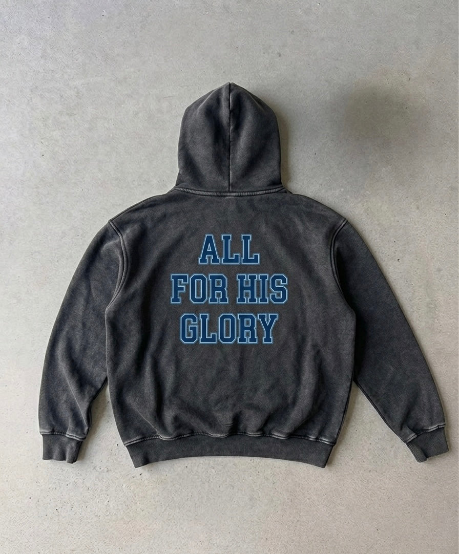 ALL FOR HIS GLORY-SNOW WASH HOODIE