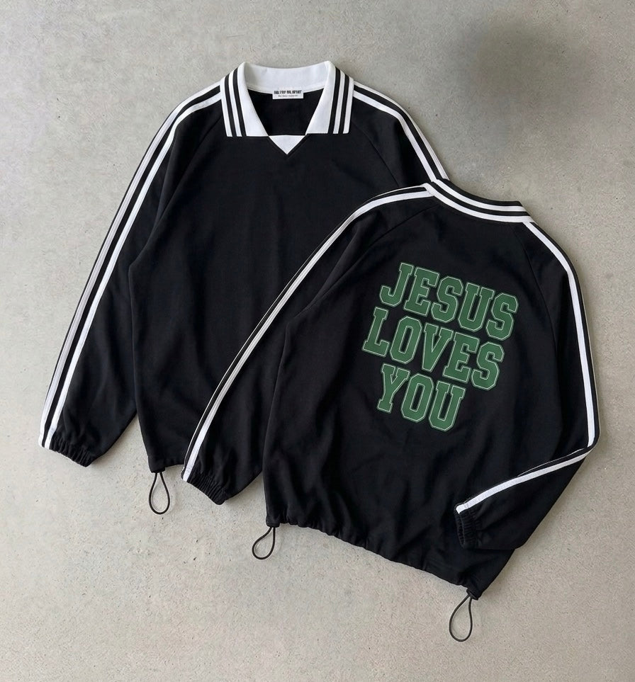 JESUS LOVES YOU-COLLAR SWEATSHIRT