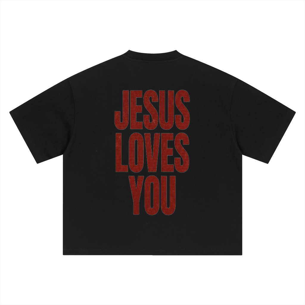 JESUS LOVES YOU-HEAVY BOXY TEE
