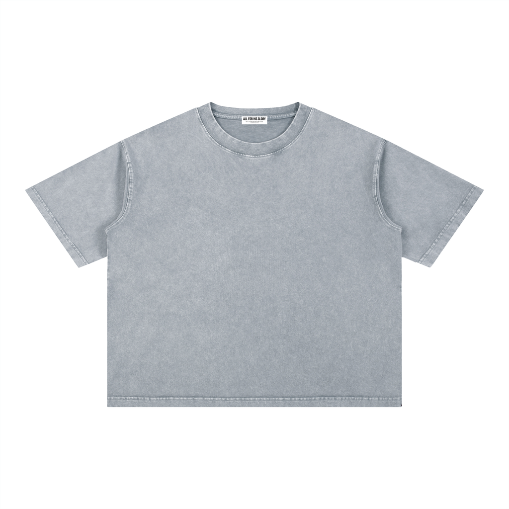 ALL FOR HIS GLORY-MINERAL WASH CROPPED BOXY TEE