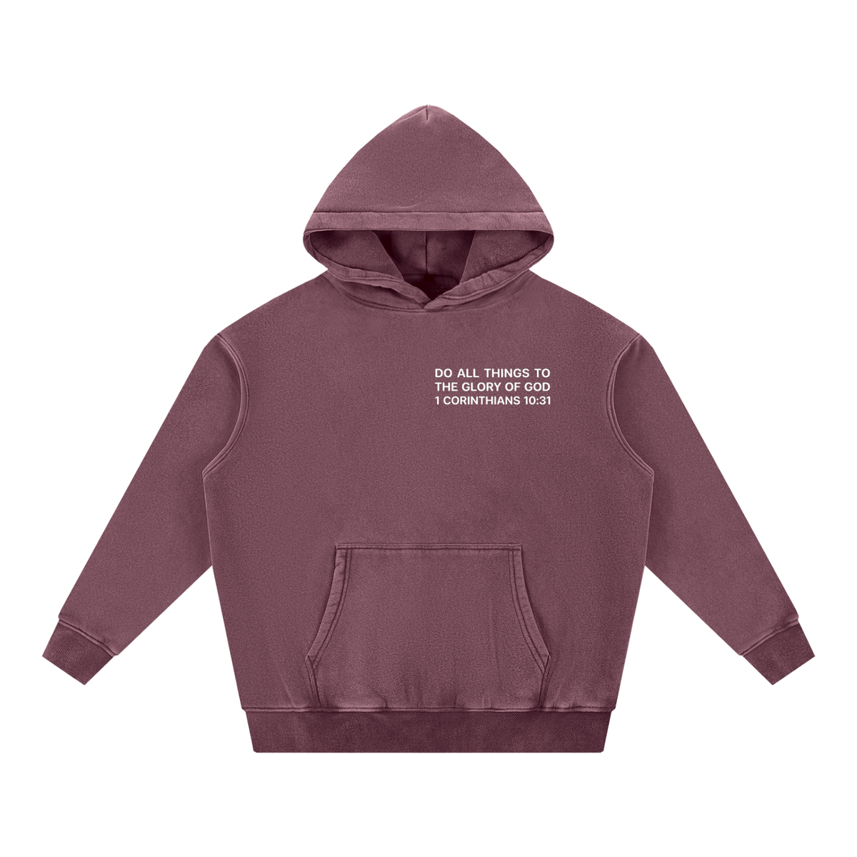 ALL FOR HIS GLORY WHITE-SNOW WASH OVERSIZED HOODIE