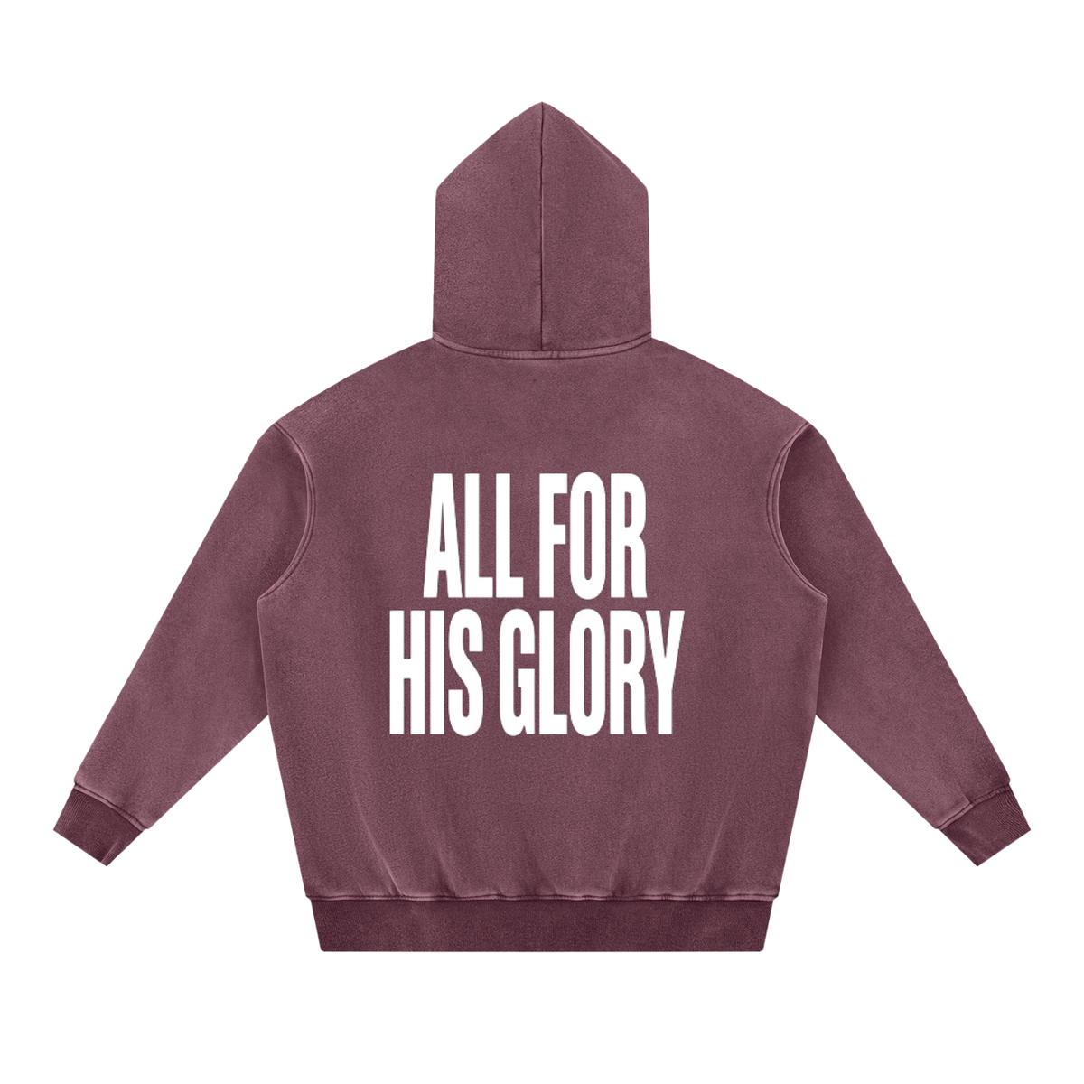 ALL FOR HIS GLORY WHITE-SNOW WASH OVERSIZED HOODIE