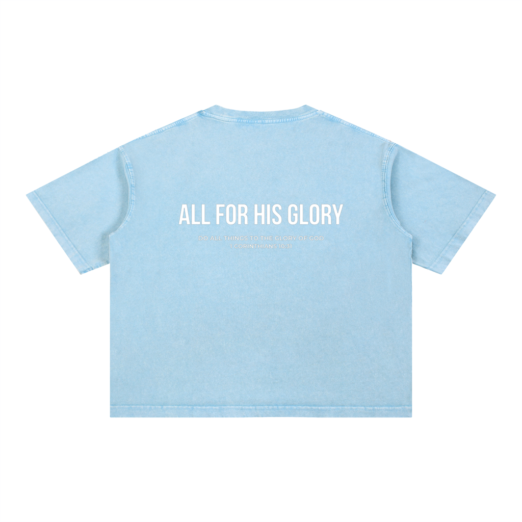 ALL FOR HIS GLORY-MINERAL WASH CROPPED BOXY TEE