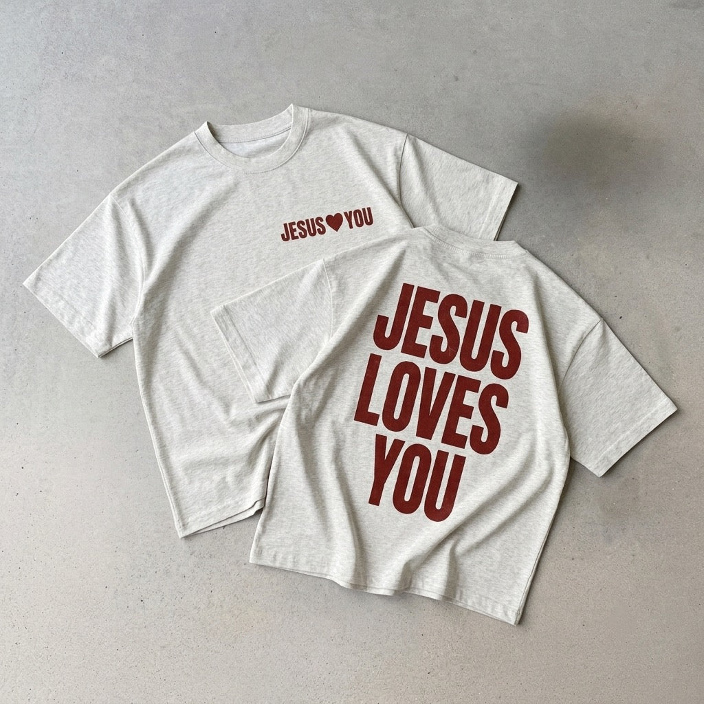 JESUS LOVES YOU-HEAVY BOXY TEE