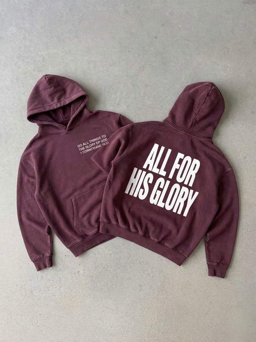 ALL FOR HIS GLORY WHITE-SNOW WASH OVERSIZED HOODIE