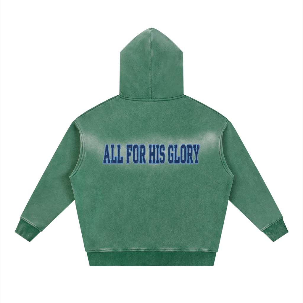 ALL FOR HIS GLORY- SUNFADE ZIPPER BOXY FLEECE