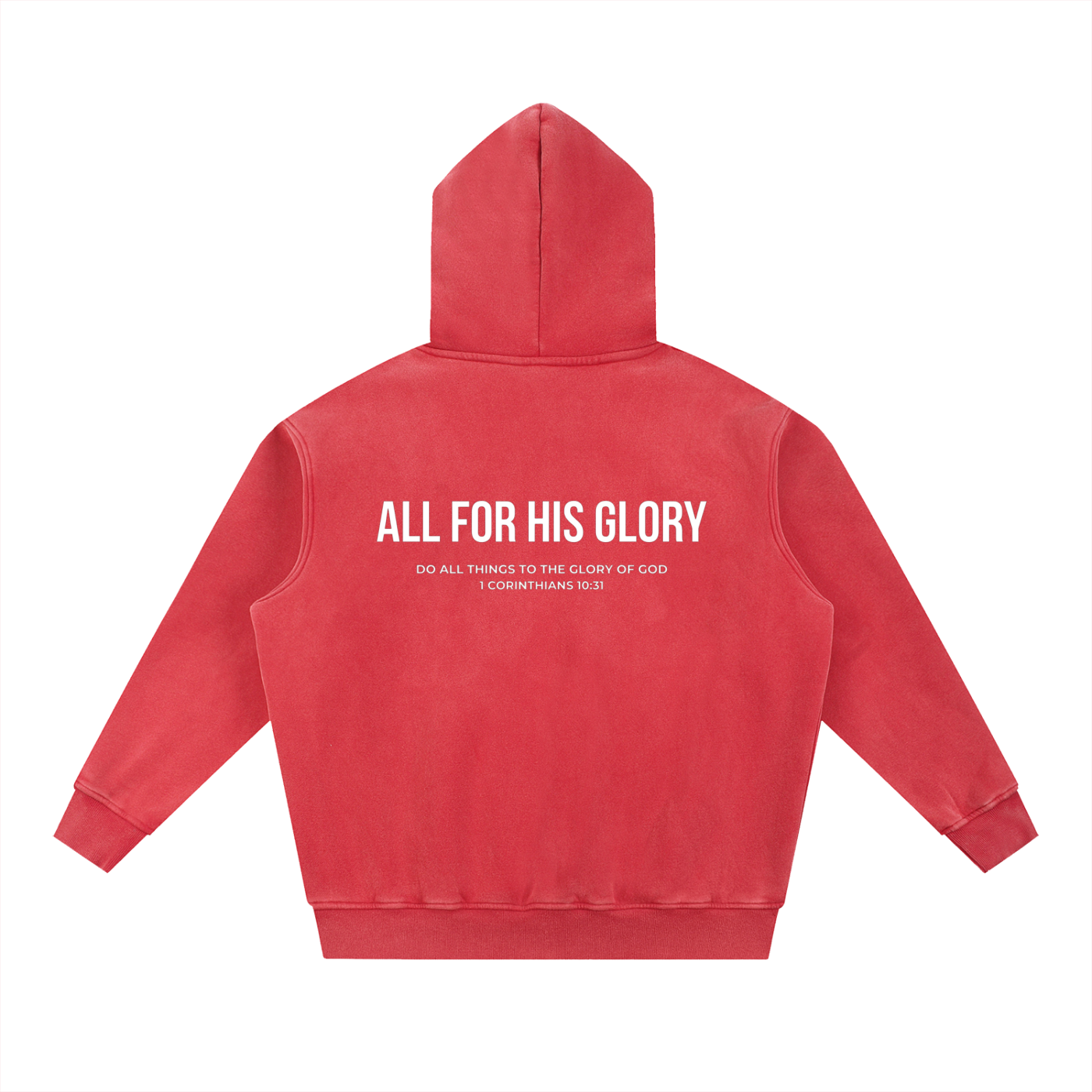 ALL FOR HIS GLORY WHITE-SNOW WASH HOODIE