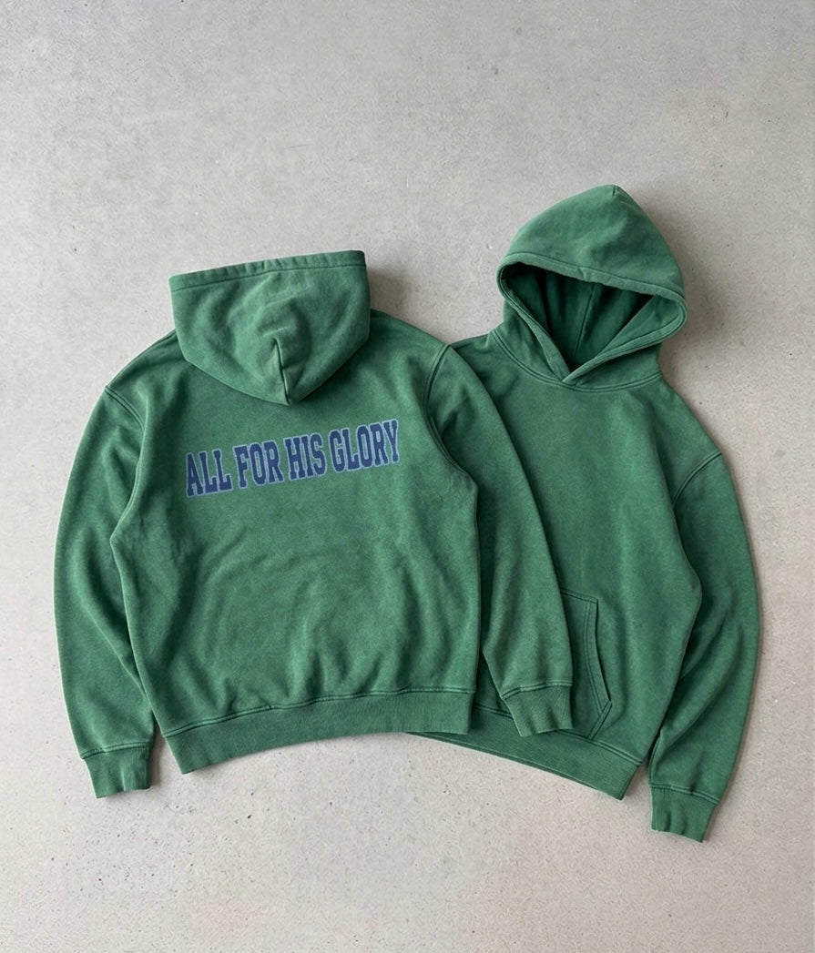 ALL FOR HIS GLORY BLUE-SNOW WASH OVERSIZED HOODIE