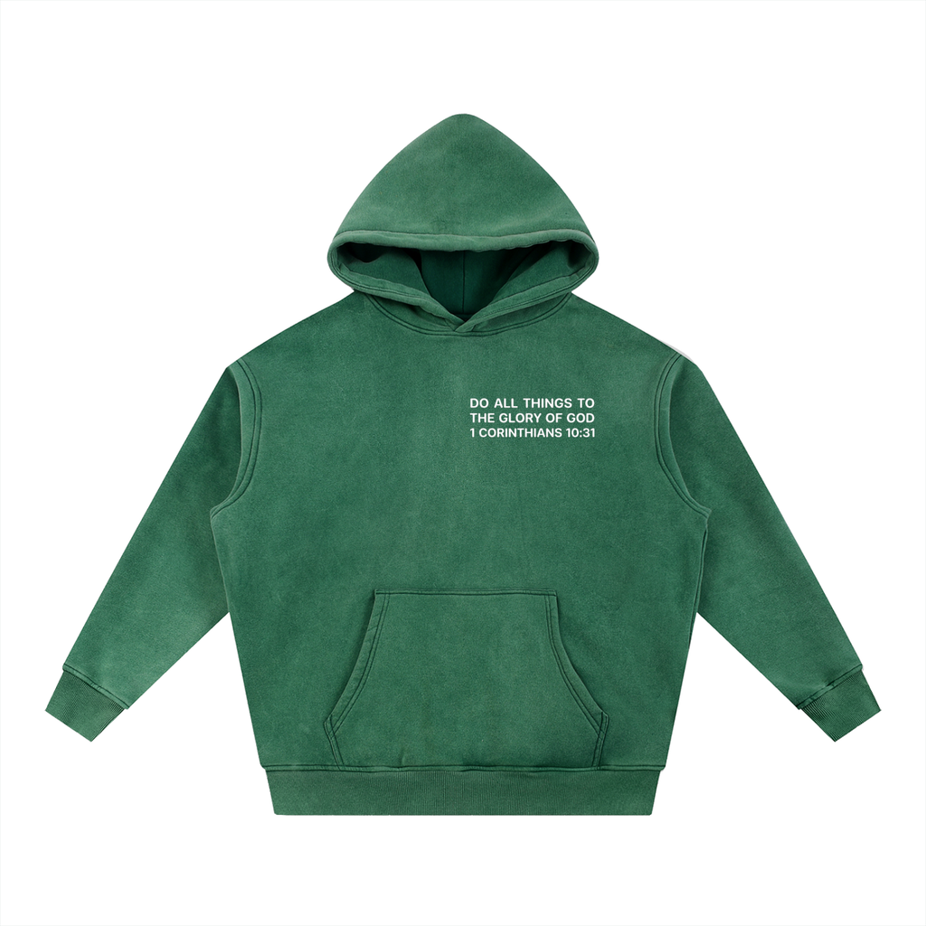 ALL FOR HIS GLORY WHITE-SNOW WASH OVERSIZED HOODIE