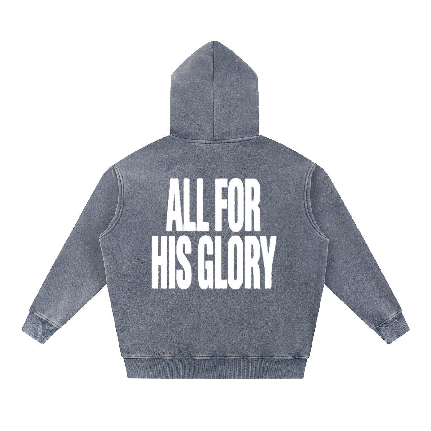 ALL FOR HIS GLORY WHITE-SNOW WASH OVERSIZED HOODIE