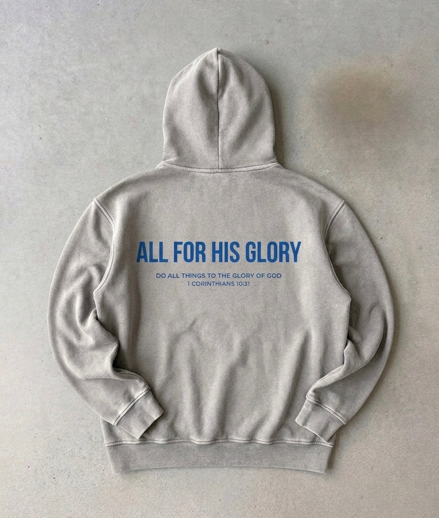ALL FOR HIS GLORY-SNOW WASH HOODIE