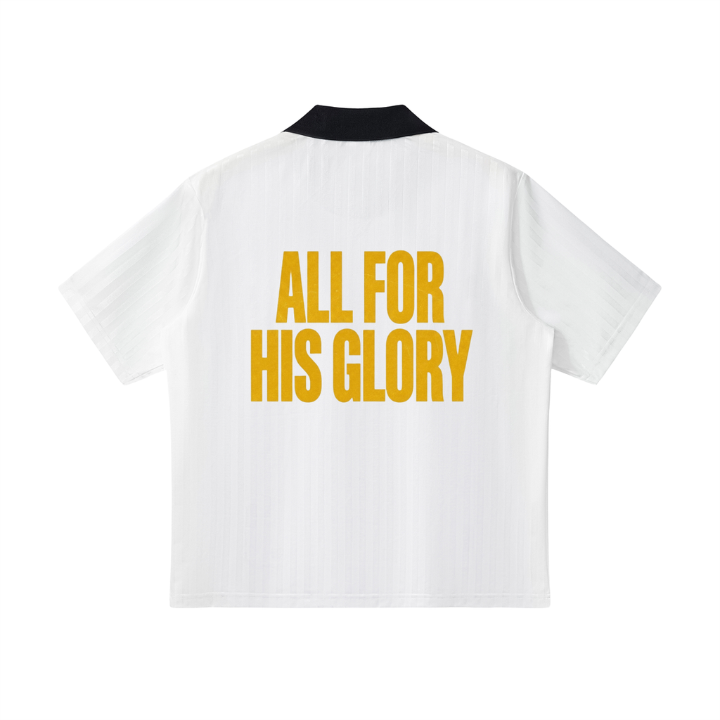 ALL FOR HIS GLORY-STRIPED SOCCER JERSEY