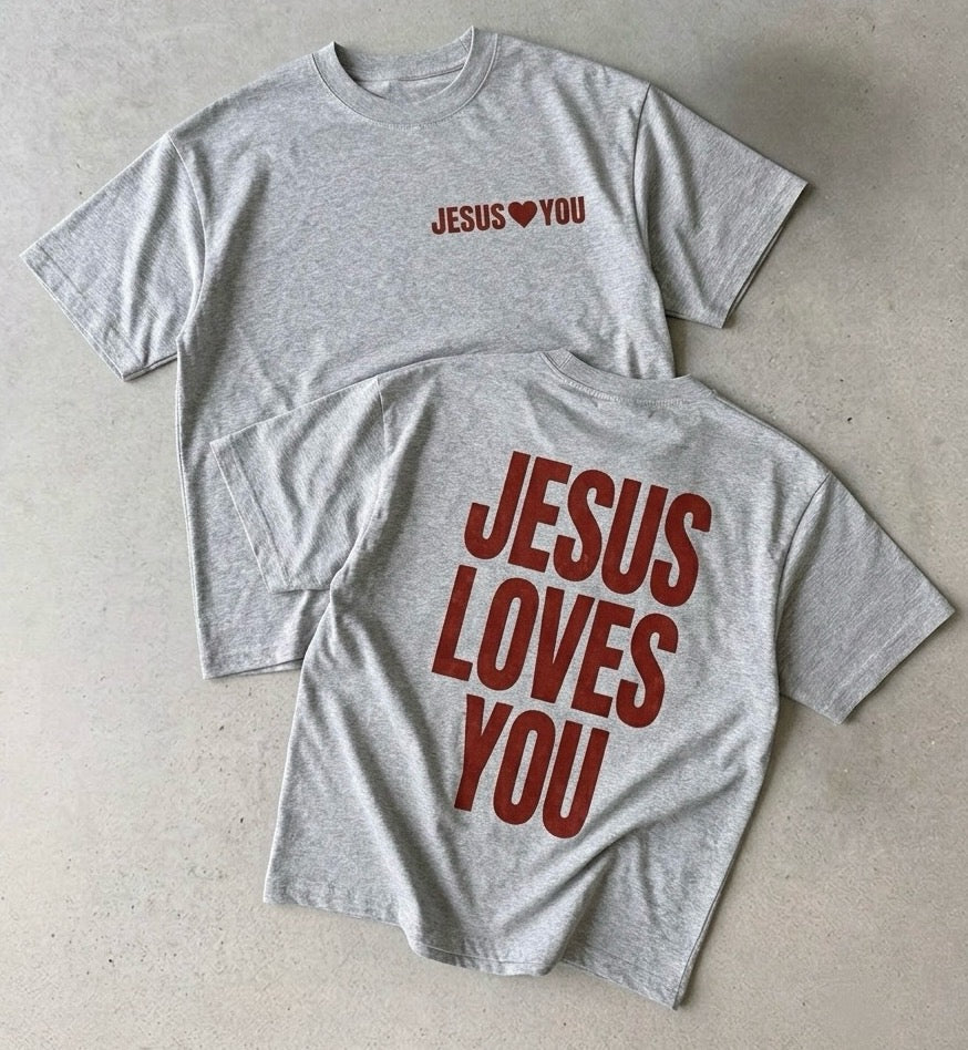 JESUS LOVES YOU-HEAVY BOXY TEE