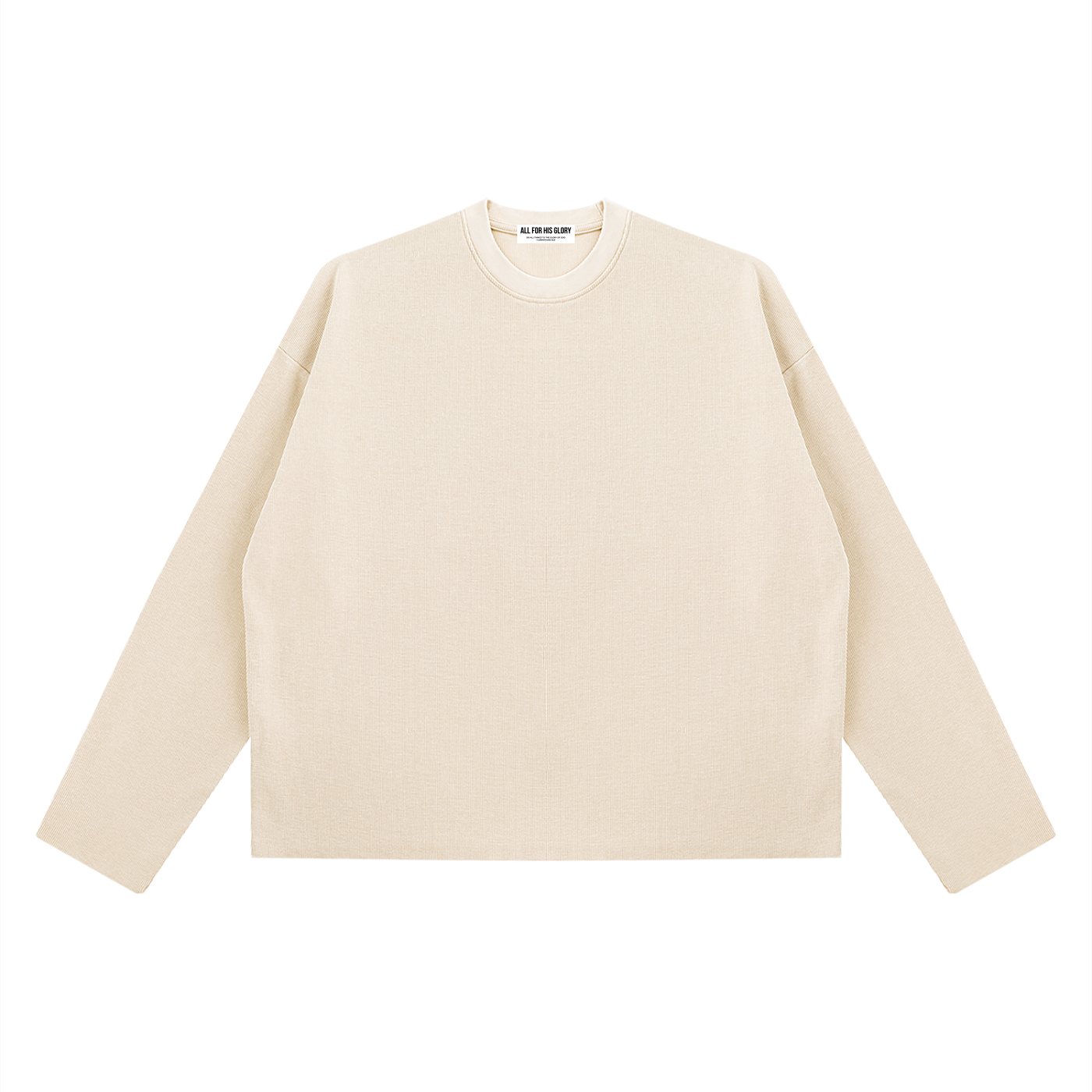 REVELATION 4:8-BOXY WAFFLE RAW EDGE LONGSLEEVE