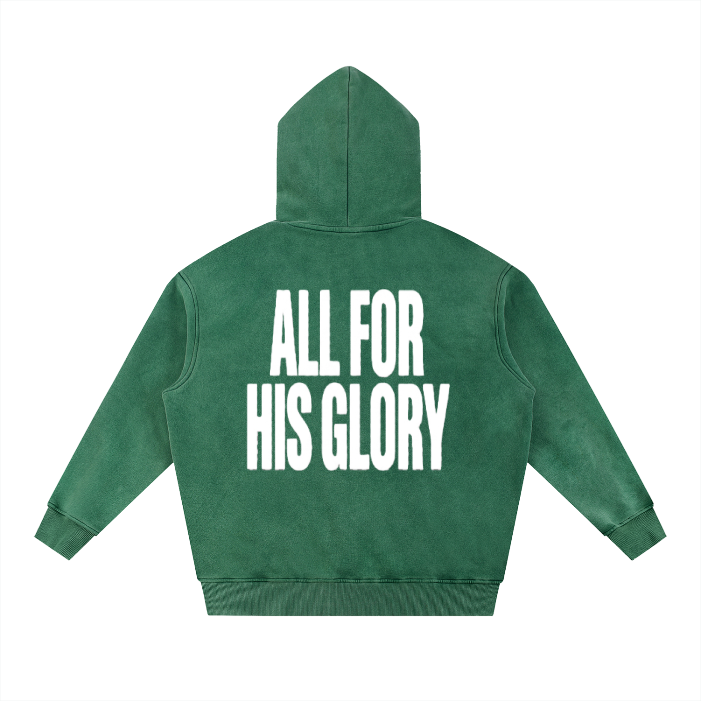 ALL FOR HIS GLORY WHITE-SNOW WASH OVERSIZED HOODIE