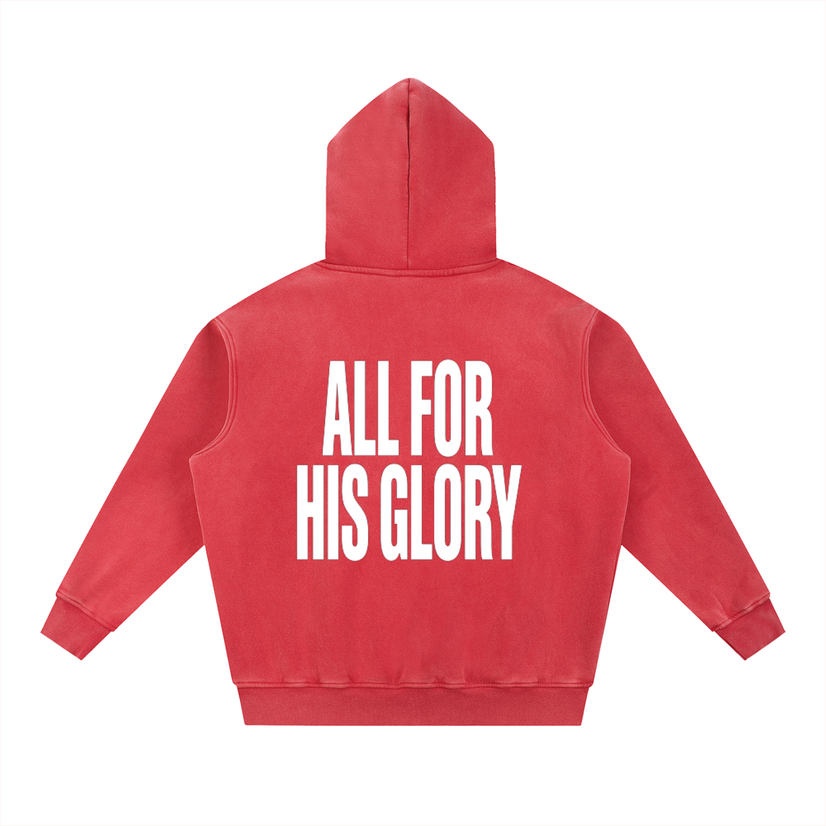 ALL FOR HIS GLORY WHITE-SNOW WASH OVERSIZED HOODIE