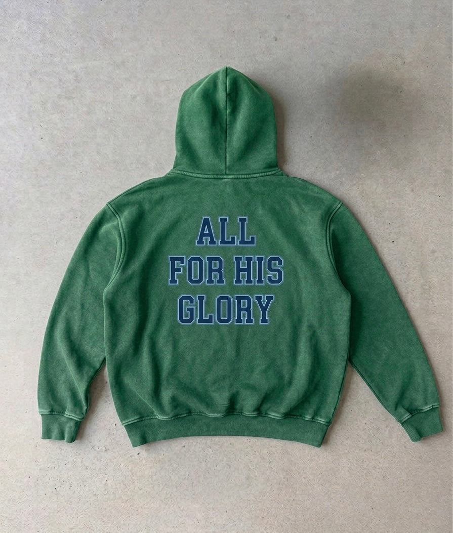 ALL FOR HIS GLORY-SNOW WASH HOODIE