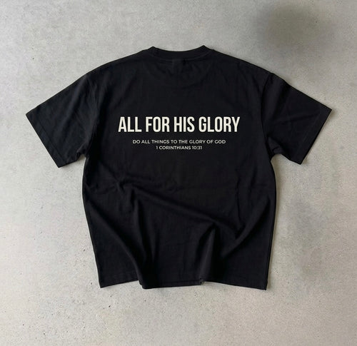 ALL FOR HIS GLORY-CROPPED BOXY TEE