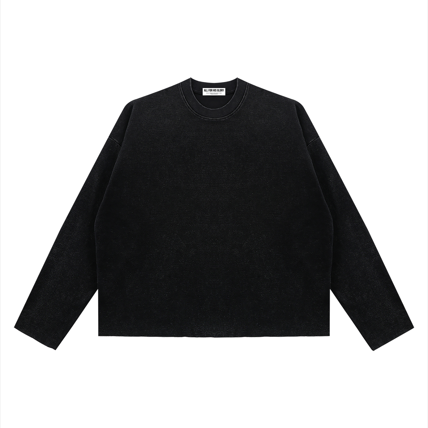 REVELATION 4:8-BOXY WAFFLE RAW EDGE LONGSLEEVE