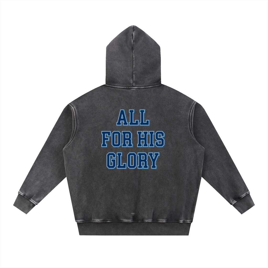 ALL FOR HIS GLORY-SNOW WASH HOODIE