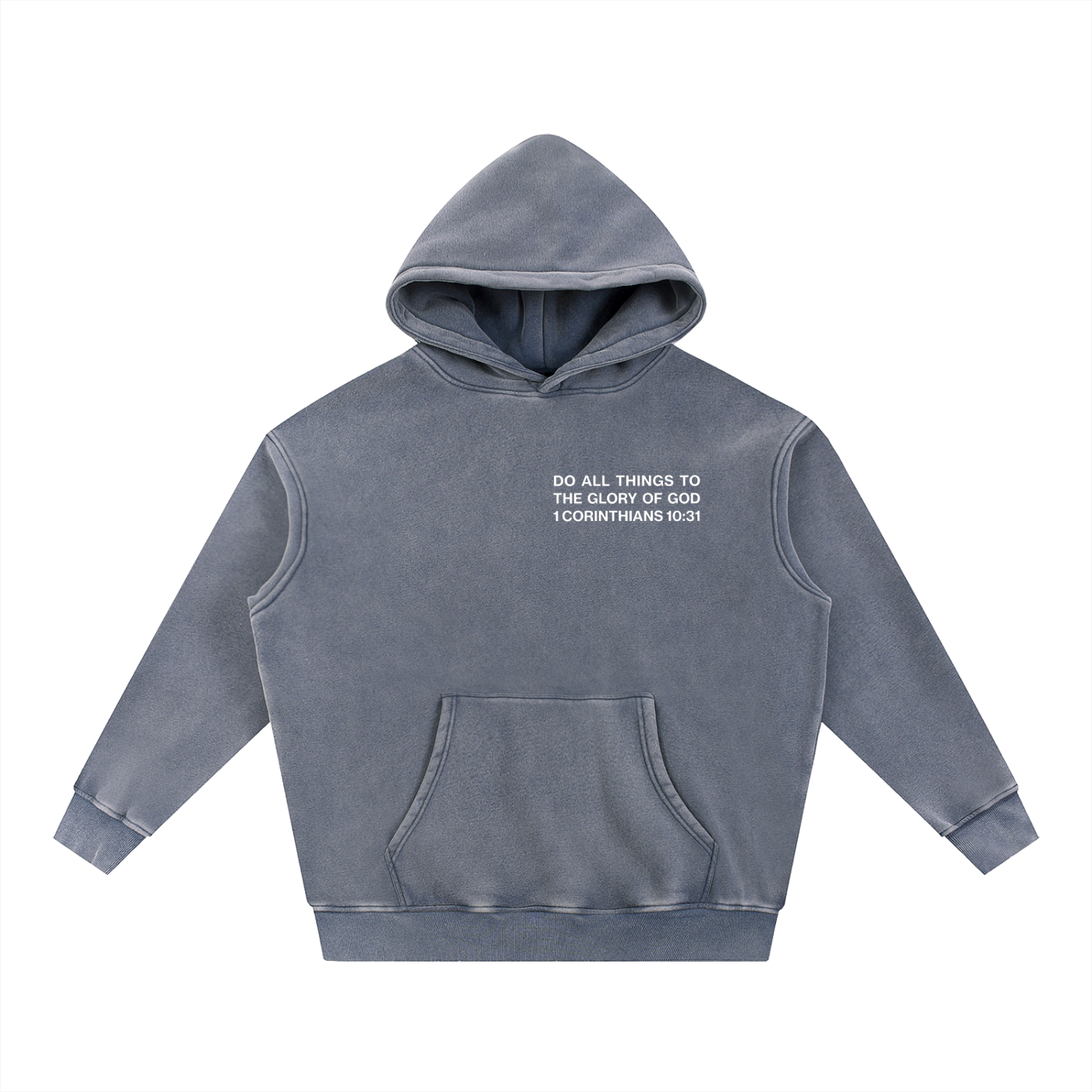 ALL FOR HIS GLORY WHITE-SNOW WASH OVERSIZED HOODIE