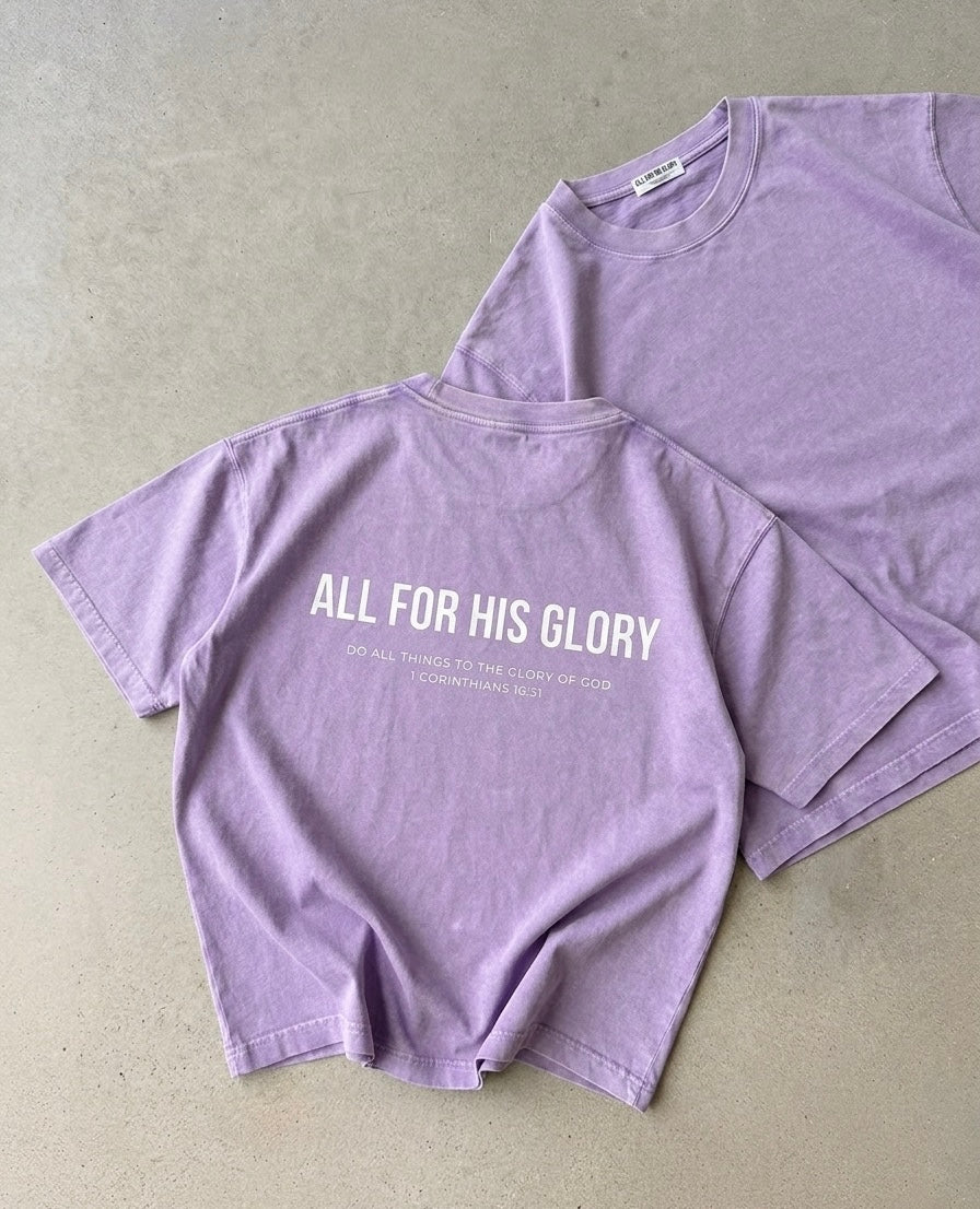 ALL FOR HIS GLORY-MINERAL WASH CROPPED BOXY TEE