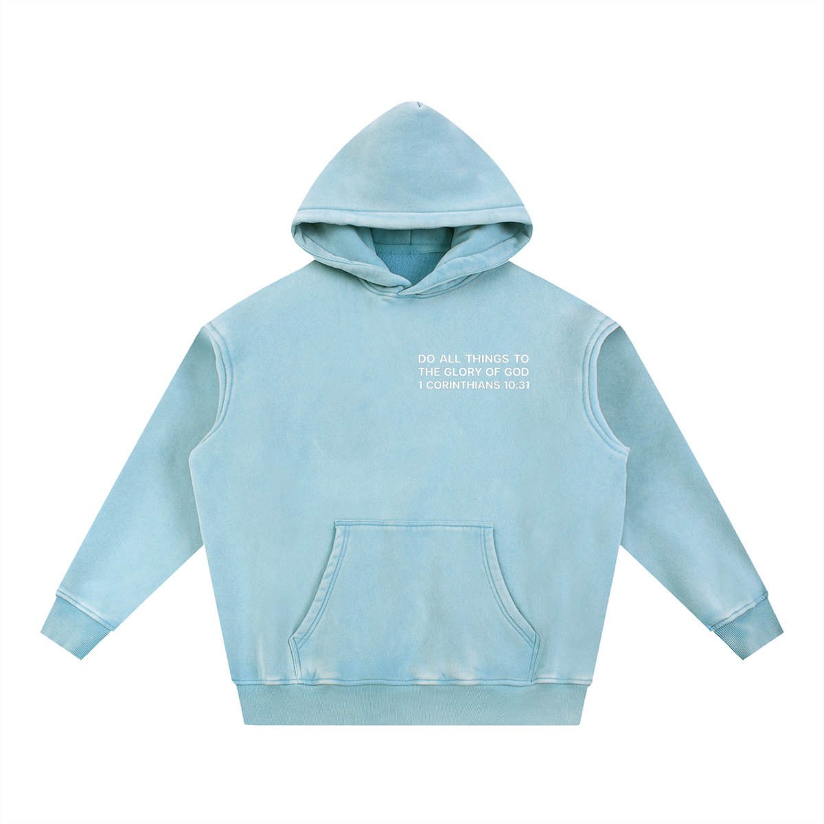 ALL FOR HIS GLORY WHITE-SNOW WASH OVERSIZED HOODIE