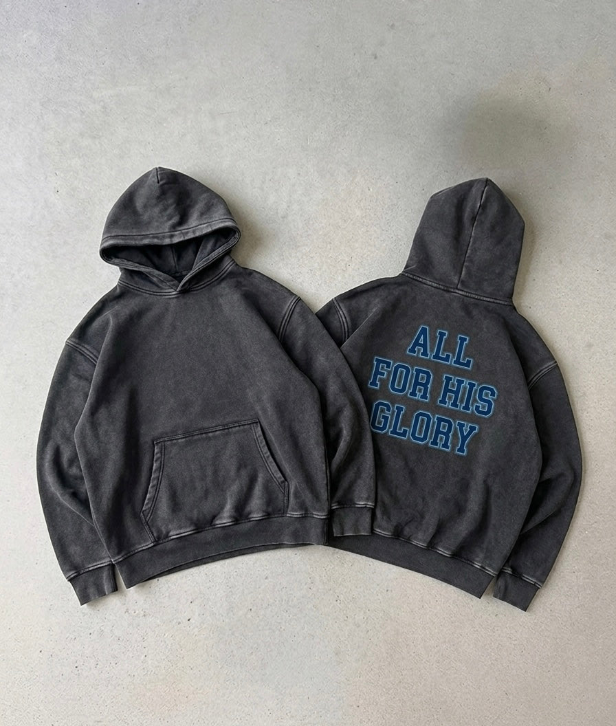 ALL FOR HIS GLORY-SNOW WASH HOODIE