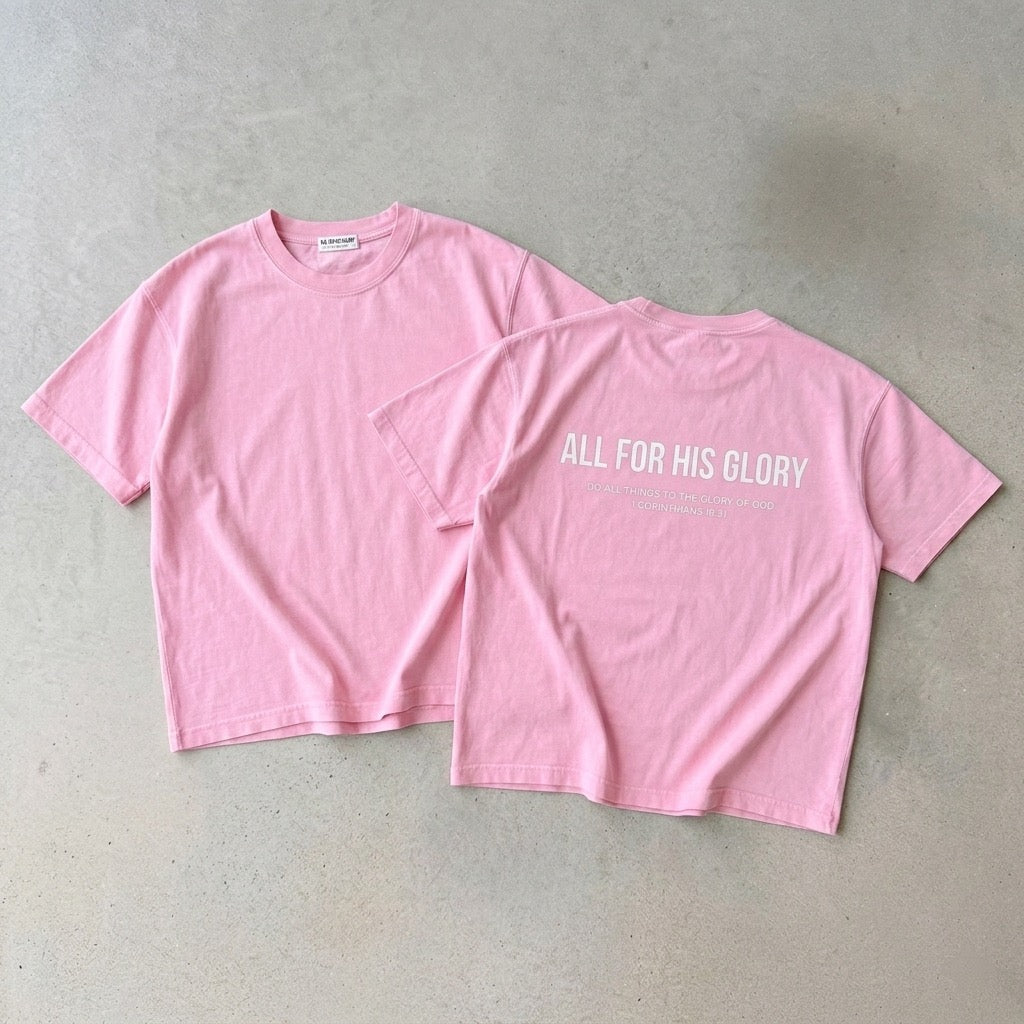 ALL FOR HIS GLORY-MINERAL WASH CROPPED BOXY TEE