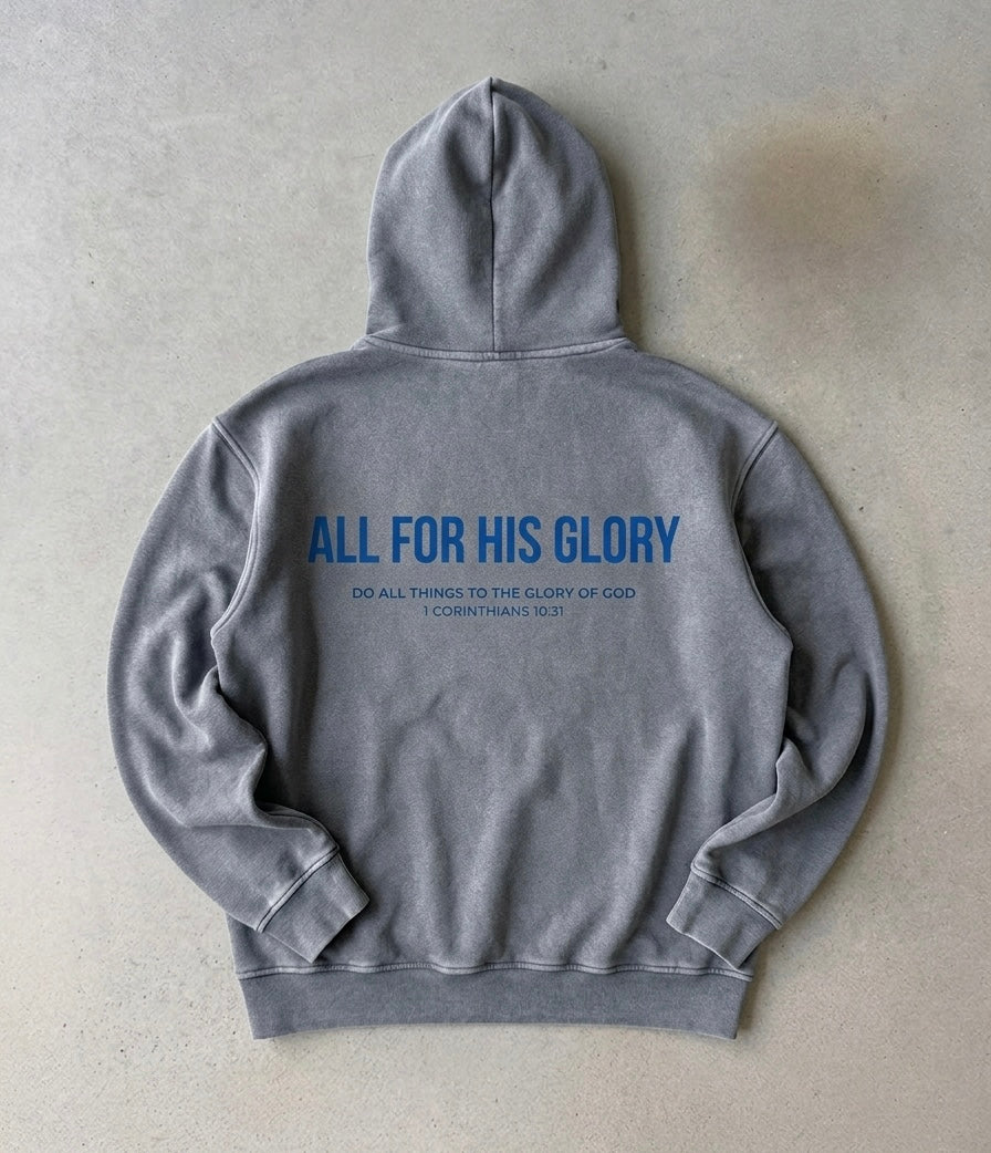 ALL FOR HIS GLORY-SNOW WASH HOODIE