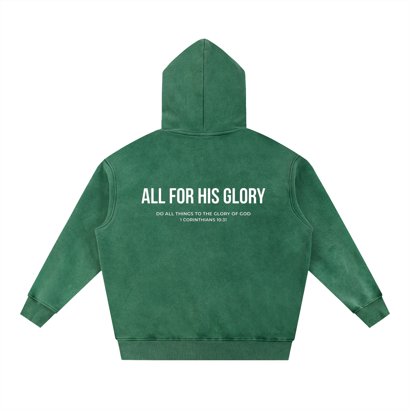 ALL FOR HIS GLORY WHITE-SNOW WASH HOODIE