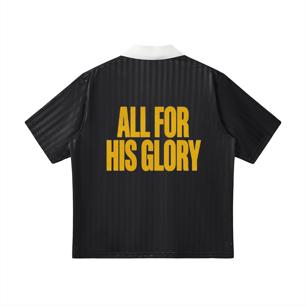 ALL FOR HIS GLORY-STRIPED SOCCER JERSEY