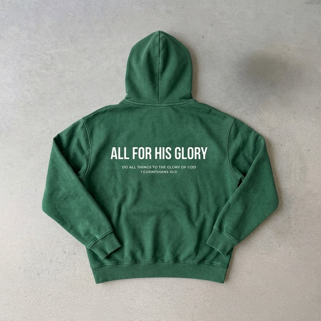 ALL FOR HIS GLORY WHITE-SNOW WASH HOODIE