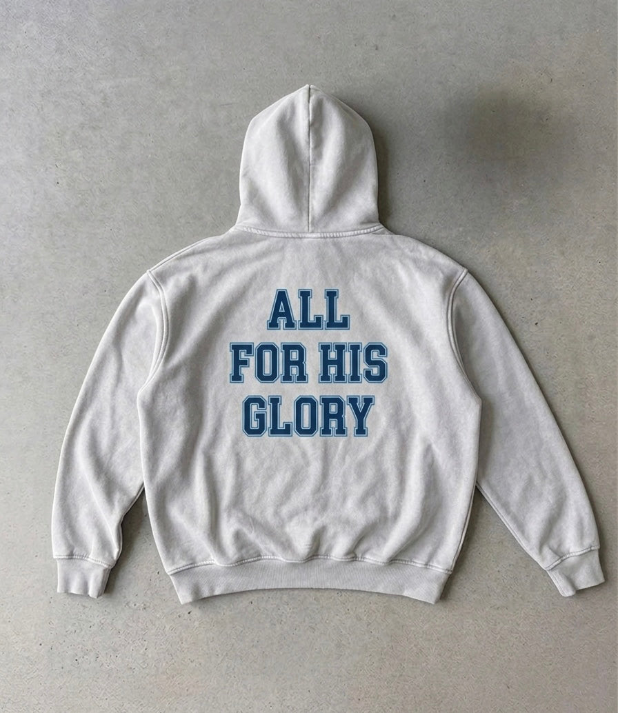 ALL FOR HIS GLORY-SNOW WASH HOODIE