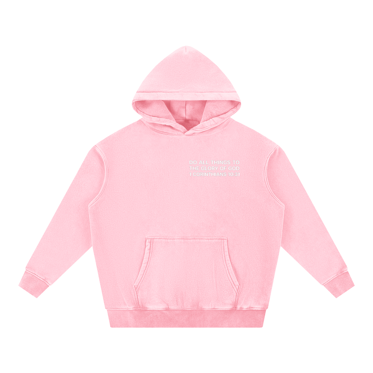 ALL FOR HIS GLORY WHITE-SNOW WASH OVERSIZED HOODIE