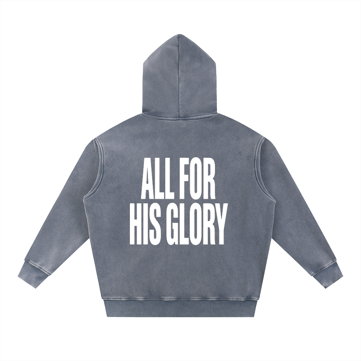 ALL FOR HIS GLORY WHITE-SNOW WASH OVERSIZED HOODIE