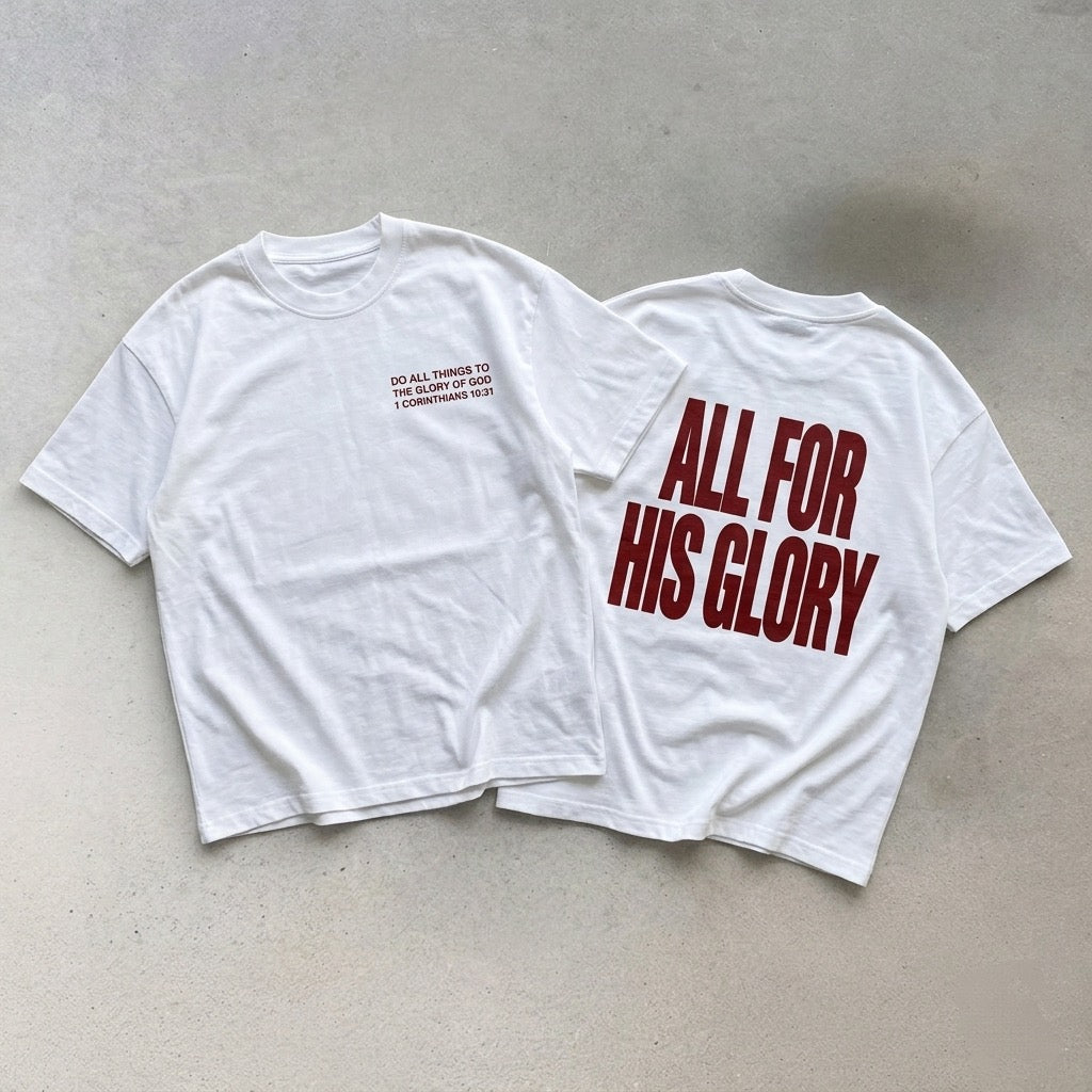 ALL FOR HIS GLORY-HEAVY BOXY TEE