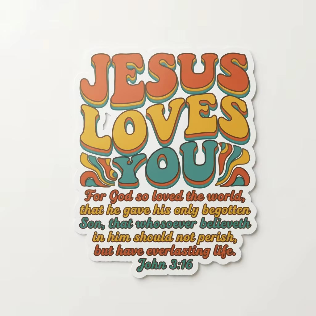 Jesus Loves You ”Colors”-sticker