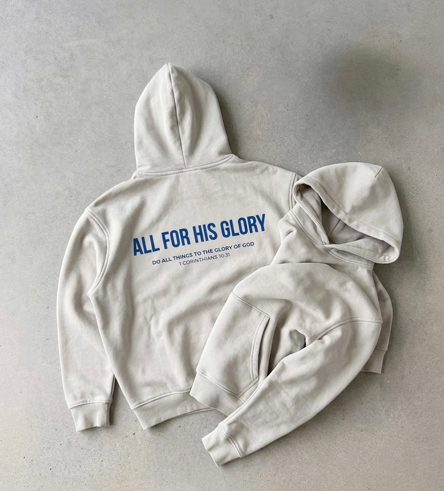 ALL FOR HIS GLORY-SNOW WASH HOODIE