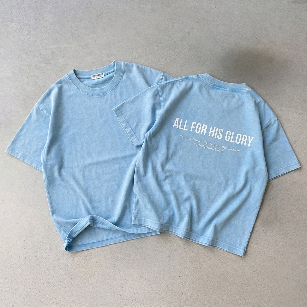 ALL FOR HIS GLORY-MINERAL WASH CROPPED BOXY TEE