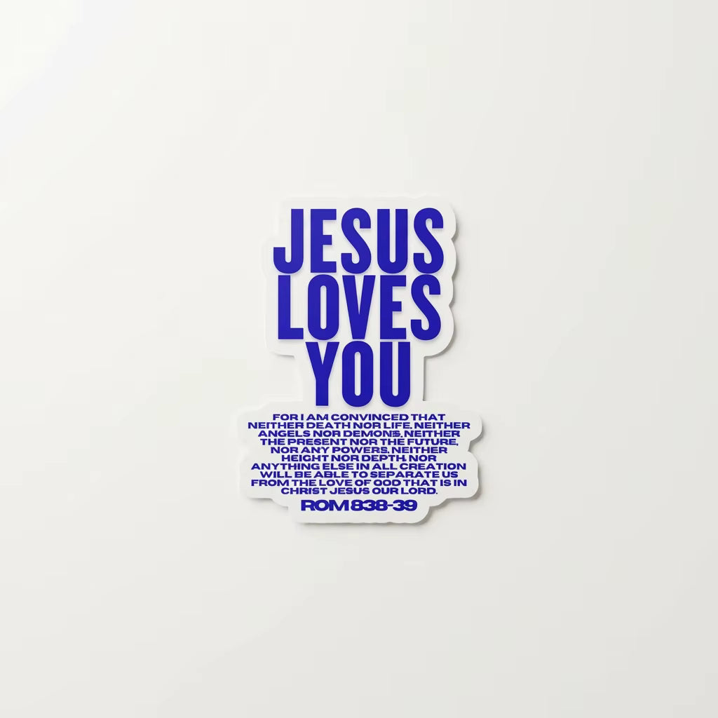 Jesus Loves You ”Dark blue”-sticker
