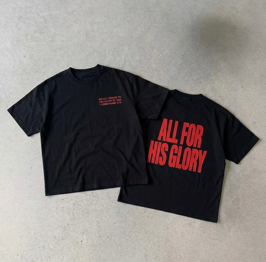 ALL FOR HIS GLORY-HEAVY BOXY TEE