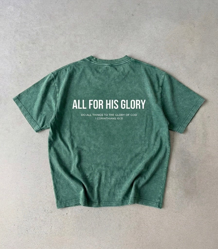 ALL FOR HIS GLORY-MINERAL WASH CROPPED BOXY TEE