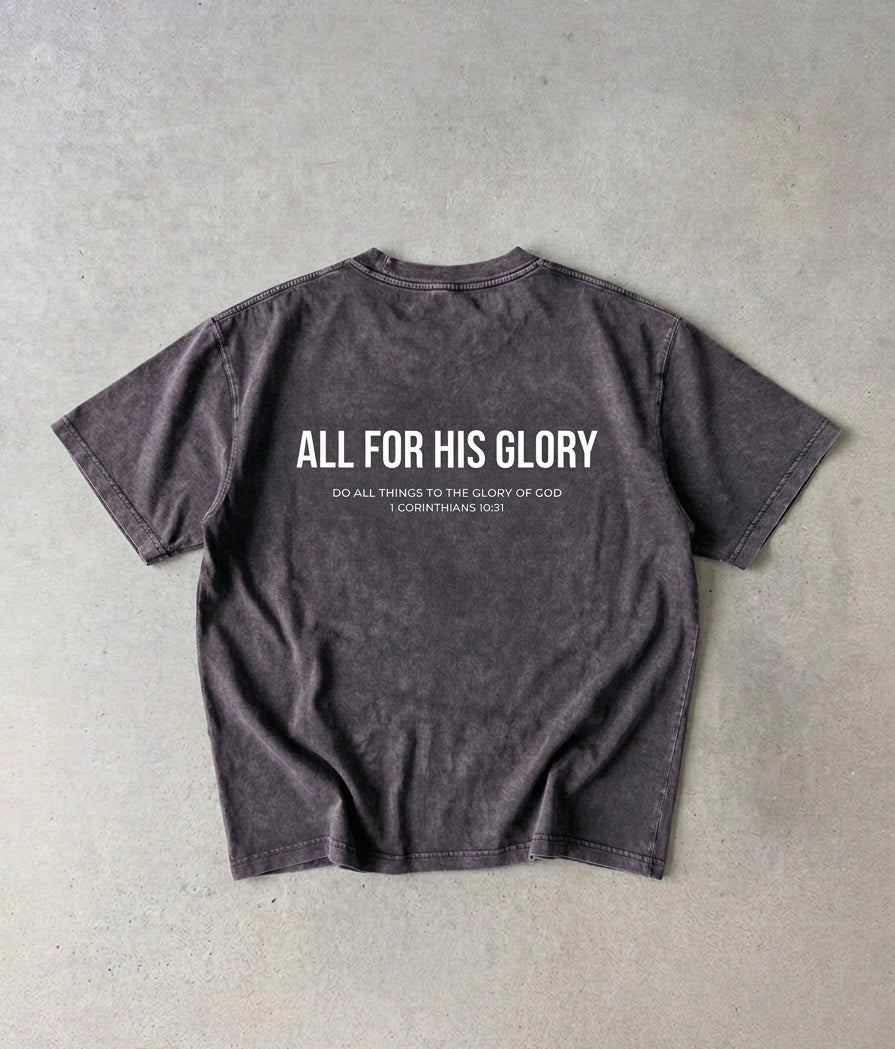 ALL FOR HIS GLORY-MINERAL WASH CROPPED BOXY TEE
