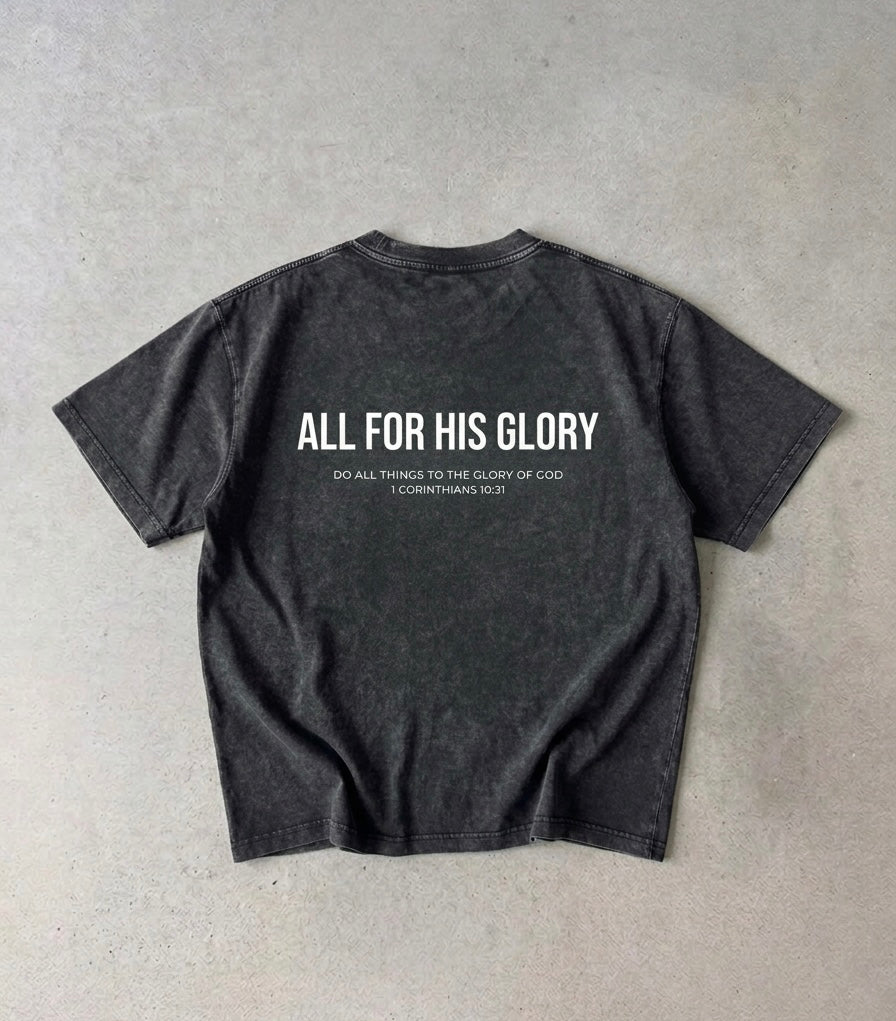 ALL FOR HIS GLORY-MINERAL WASH CROPPED BOXY TEE