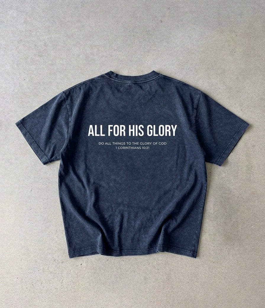 ALL FOR HIS GLORY-MINERAL WASH CROPPED BOXY TEE