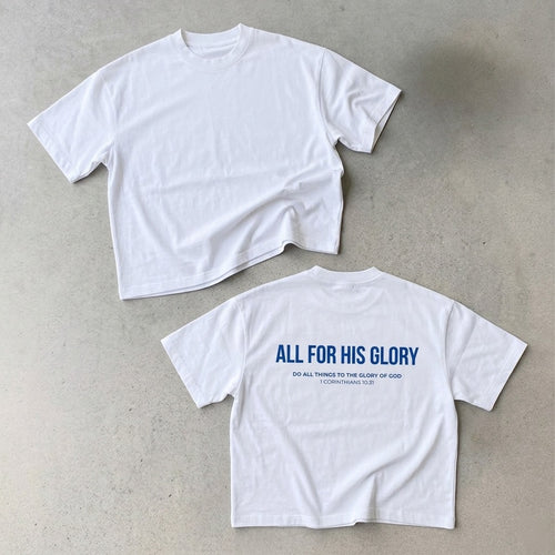 ALL FOR HIS GLORY-CROPPED BOXY TEE