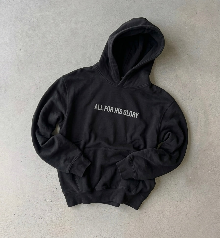 ALL FOR HIS GLORY-EMBROIDED OVERSIZED HEAVYWEIGHT HOODIE